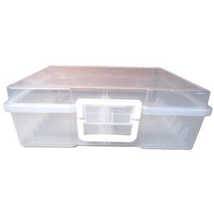 Bright Creations Clear Plastic Storage Box 15x12x5" Handle Portable Organizer